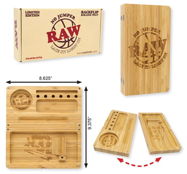 RAW X NO JUMPER BAMBOO MAGNETIC ROLLING TRAY