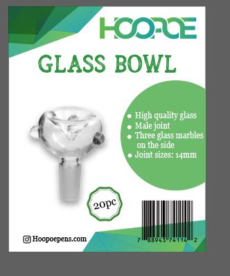 MAJELO GLASS MARBLE BOWL MALE 14MM JAR OF 20CT