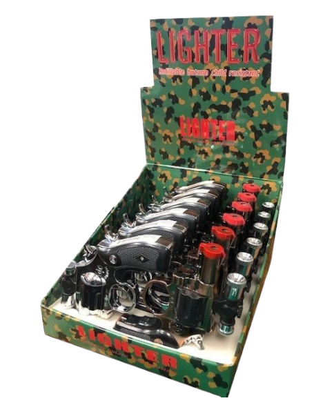 PISTOL LIGHTER WITH LASER #GH-411 BOX OF 12