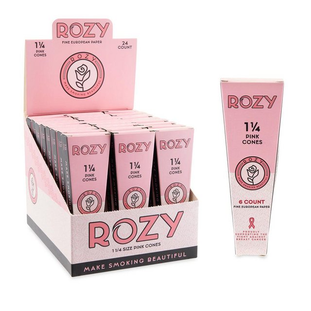 ROZY 1 1/4 PINK CONES 6CT BOX OF 24