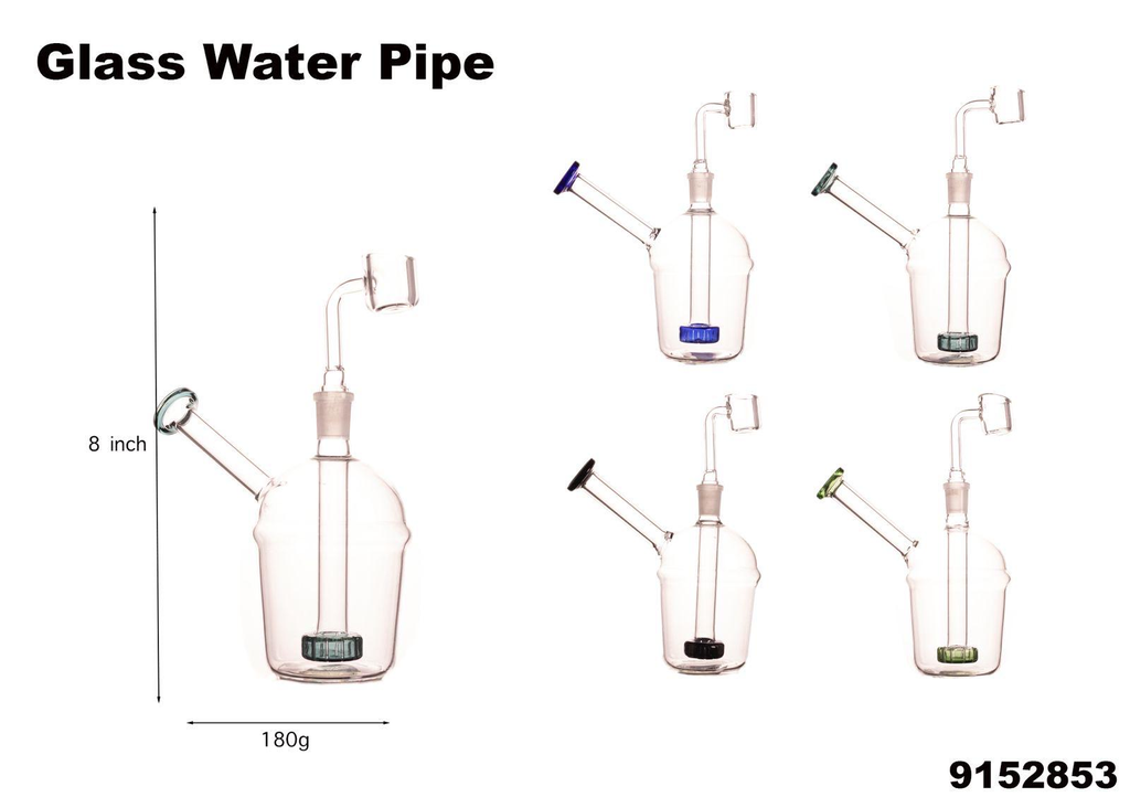 SHAKE GLASS WATER PIPE W/BANGER #9152853 ASSORTED COLORS