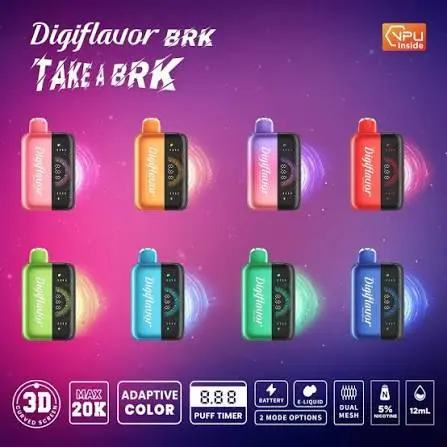 DIGIFLAVOR BRK KIT 5% DISPOSABLE 20000 PUFFS BOX OF 5