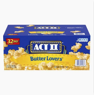 ACT II BUTTER LOVERS MICROWAVE POPCORN (2.75 OZ, 32 PK)