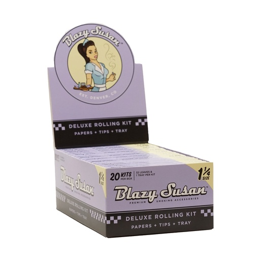 [BLAZ-11476] BLAZY SUSAN PURPLE 1 1/4 DELUXE ROLLING KIT PAPERS BOX OF 20