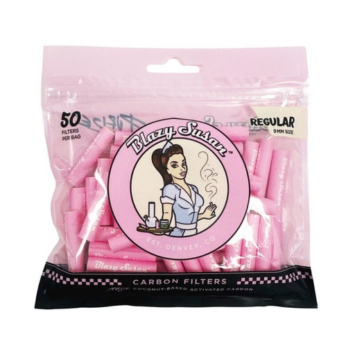 [BLAZ-20046] BLAZY SUSAN PURIZE REGULAR SIZE 9MM CARBON FILTERS 50CT BAG