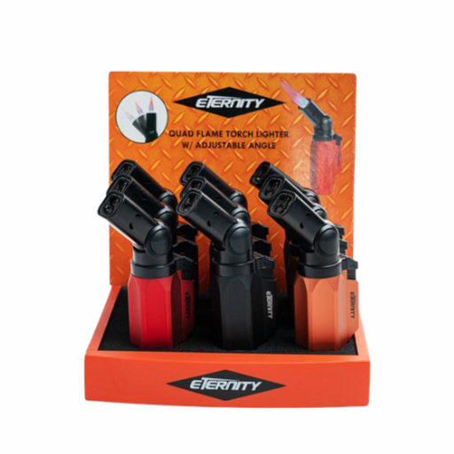 [ITM050621018530] ETERNITY ADJUSTABLE 4 FLAME TORCH LIGHTER LT-D131 BOX OF 9
