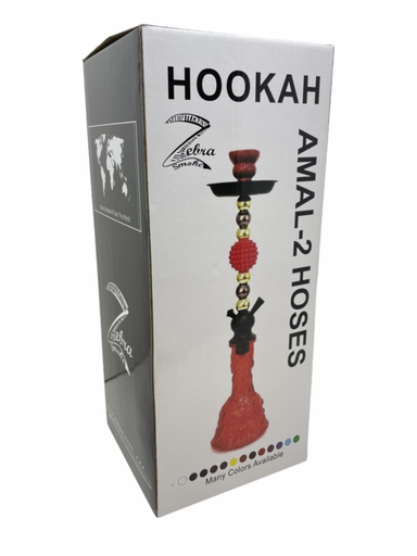 [ITM080321016623] ZEBRA AMAL 28" 1 HOSE HOOKAH ASSORTED COLORS