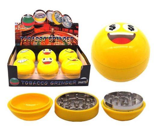 [ITM080820013734] TOBACCO EMOJI GRINDER GR159 55MM 3 PARTS BOX OF 6