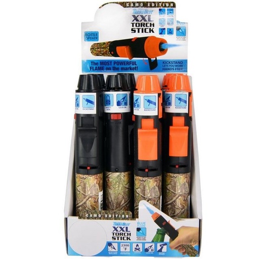 [ITM130720012429] TURBO BLUE CAMO STICK TORCH BOX OF 12 #023978