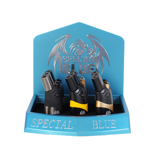 [ITM150720012621] SPECIAL BLUE ROCK STAR TORCH LIGHTER BOX OF 9