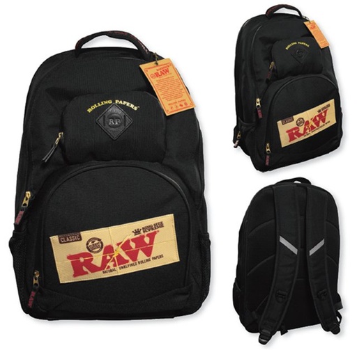[ITM170720012745] RAW X ROLLING PAPERS SMELL PROOF BAKEPACK BLACK