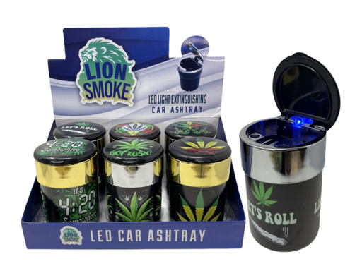[ITM200321016942] LION SMOKE LED CAR ASHTRAY BOX OF 6
