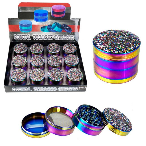 [ITM23062037353735] GRINDER RAINBOW COLOR WITH BING BING ON CAP GR131-50RBBB BOX OF 12