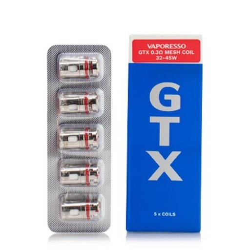 [ITM23062065736573] VAPORESSO GTX 0.8OHM MESH COIL 5CT'