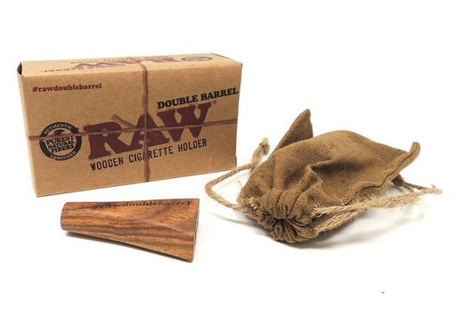 [ITM23062083758375] RAW DOUBLE BARREL WOODEN CIGARETTE HOLDER 1.25