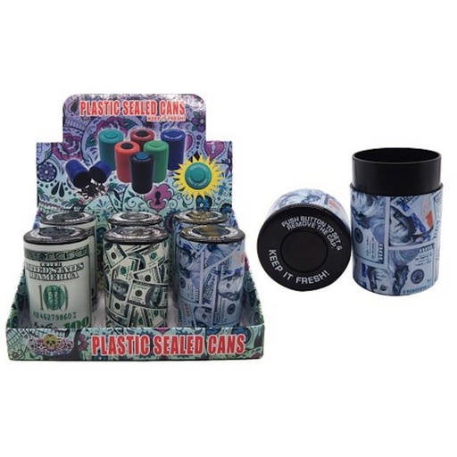 [ITM23062089728972] PLASTIC SEALED CANS DOLLAR DESIGN CT-01MB BOX OF 6