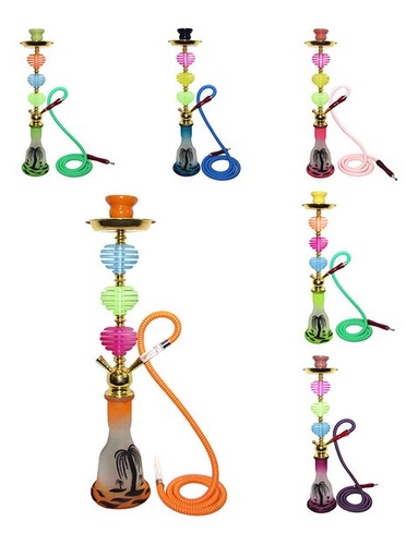 [ITM23062097609760] ZEBRA SMOKE BEACH 1HOSE HOOKAH ASSORTED COLORS
