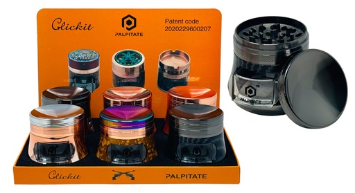 [PALP-25808] PALPITATE CLICKIT LARGE ASSORTED COLOR METAL GRINDER 4 PARTS #MG-056 BOX OF 6