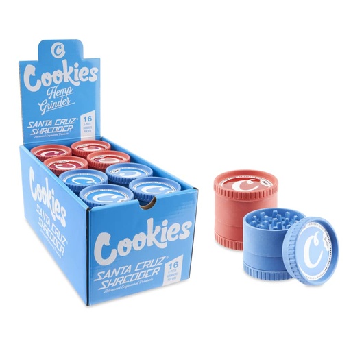 [SANT-06161] SANTA CRUZ SHREDDER X COOKIES 4 PARTS MEDIUM HEMP GRINDERS BOX OF 16