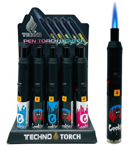 [TECH-19175] TECHNO TORCH #19132-CO3 COOKIES DESIGN PEN TORCH LIGHTERS BOX OF 15