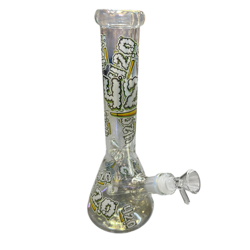 [Temp-HAM-000560] 10" GLOW IN THE DARK BEAKER GLASS WATER PIPE #CH006