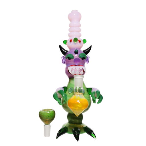 [Temp-HAM-000574] 11" MONSTER TWEEZERS GLASS BUBBLER FANCY ASSORTED COLORS
