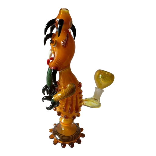 [Temp-HAM-000576] 12" CRAZY MONSTER GOLDEN FANCY GLASS BUBBLER ASSORTED COLORS