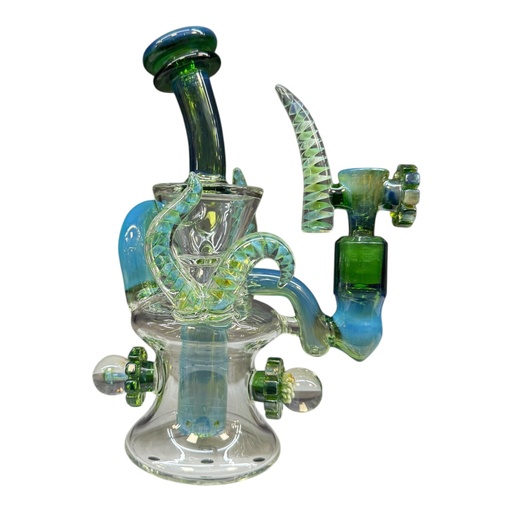 [Temp-HAM-000578] 12" EXOTIC GLASS BONG STYLE 2 ASSORTED COLORS