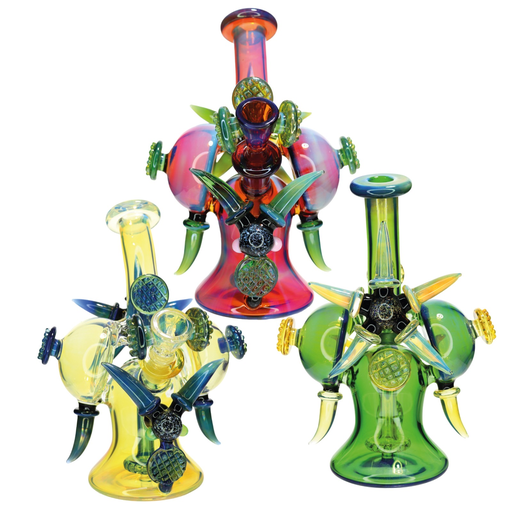 [Temp-HAM-000580] 12" EXOTIC GLASS BONG STYLE 5 WP-188 ASSORTED COLORS