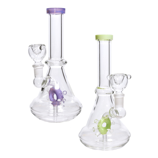 [Temp-HAM-000695] 8" RING PERC COLOR GLASS BONG MWP-47 ASSORTED COLORS