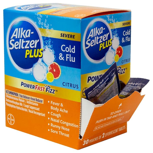 [Temp-HAM-000870] ALKA-SELTZER PLUS POWERFAST FIZZ SEVERE COLD & FLU CITRUS TABLETS 2CT BOX OF 24