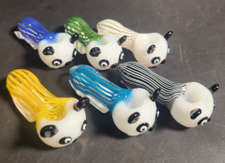 [Temp-HAM-002146] GLASS HAND PIPE 4.5" #EGH38 ASSORTED COLORS