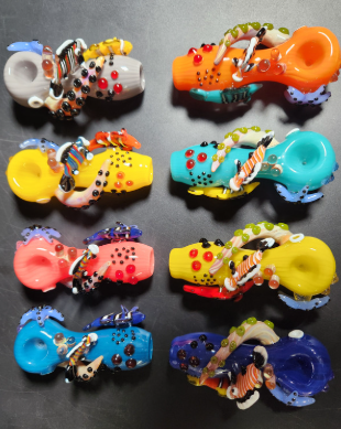 [Temp-HAM-002150] GLASS HAND PIPE 5" #EGH37 ASSORTED COLORS