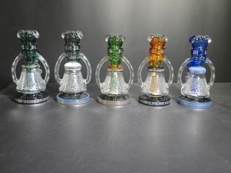 [Temp-HAM-002186] GLASS WATER PIPE 8" #WSR-007 ASSORTED COLORS