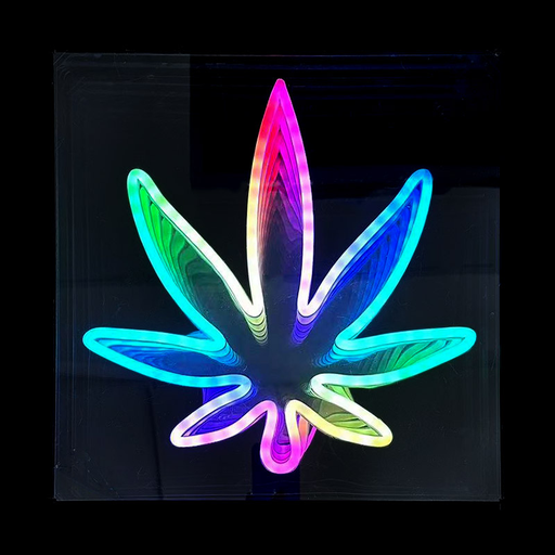 [Temp-HAM-002541] INFINITY MIRROR 40X40CM LIGHT NEON (WEED) DESIGN