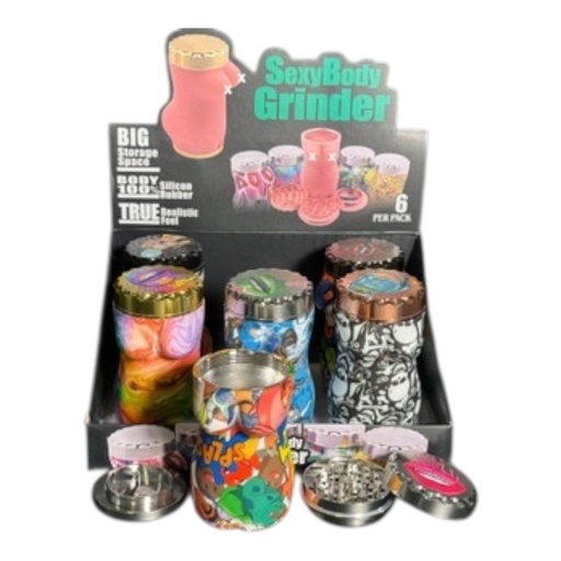 [Temp-HAM-004327] SEXY BODY GRINDERS FEMALE MIX DESIGN 3 PARTS #SW-2217C BOX OF 6
