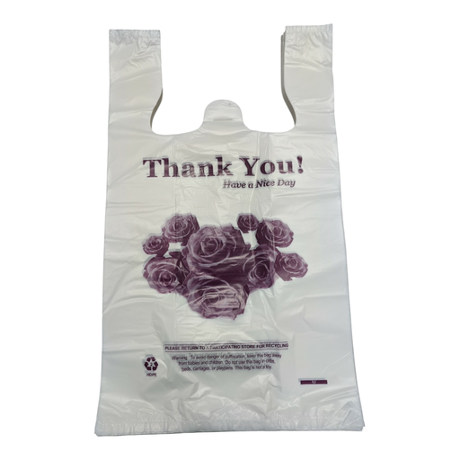 [Temp-HAM-004335] SHOPPING BAGS 1/6 THANK YOU FLOWER WHITE 400CT