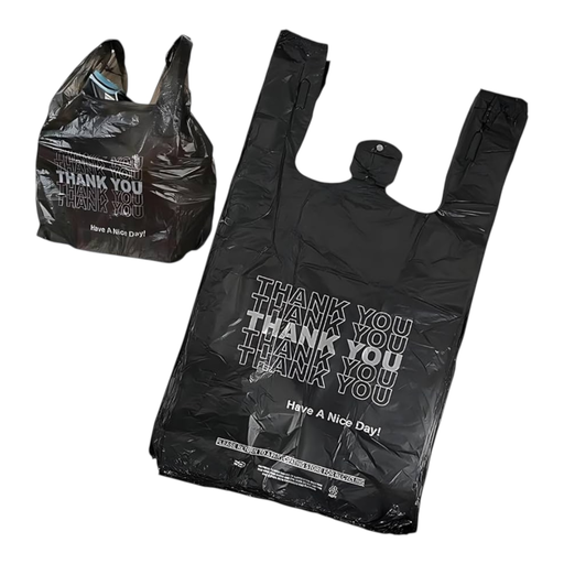 [Temp-HAM-004336] SHOPPING BAGS 1/8 BLACK THANK YOU 400CT