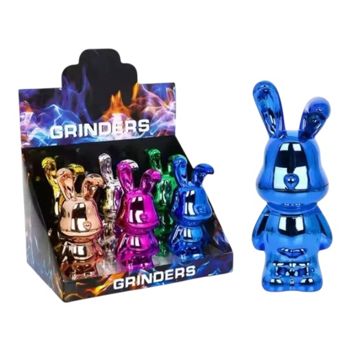 [Temp-HAM-004694] TOBACCO GRINDER RABBIT DESIGN 3 PARTS #GR354 BOX OF 6