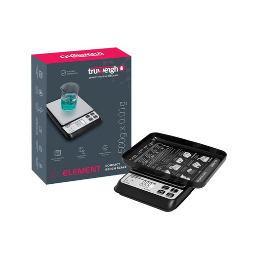 [TRUWEIGHELMNT500] TRUWEIGH ELEMENT E-LIQUID SCALE 500G X 0.01G BLACK
