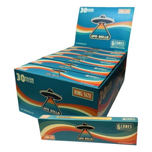 [UFO -27354] UFO ROLLS KING SIZE UNBLEACHED CONES 6CT BOX OF 30
