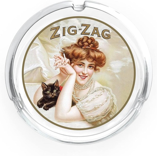 [ZIG -27424] ZIG ZAG VINTAGE GLASS ASHTRAY