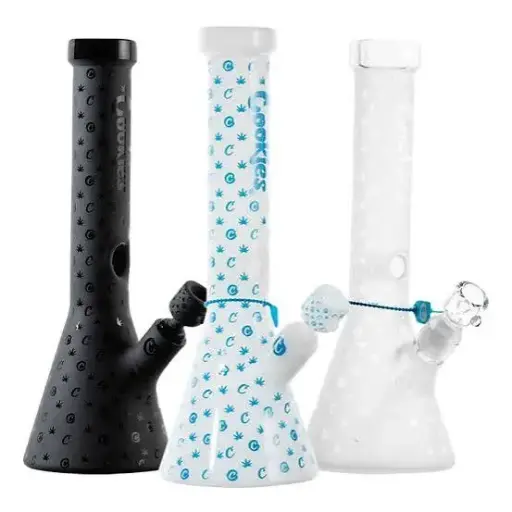 COOKIES V BEAKER 14" GLASS WATER PIPE.
